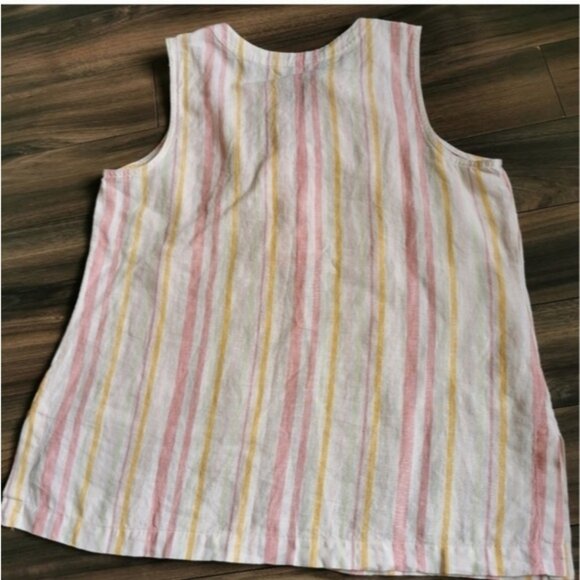 Tommy Bahama Linen pastel striped top Large - Picture 3 of 11